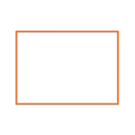 Orange træramme i landskabsformat med sort baggrund.