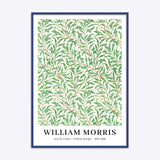 William Morris plakat med "Willow Bough" design i en blå ramme.