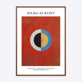 Hilma af Klint plakat med titlen "Svanen, Nr. 17" i en mørk naturtræsramme.