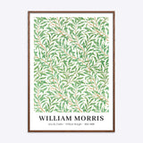 William Morris plakat med titlen "Willow Bough" i en mørk naturtræsramme.