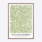 William Morris plakat med grønne pileblade, indrammet i mørk naturtræsramme.