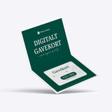Digitalt gavekort fra Poster Society i en åben konvolut med teksten "Gavekort" og en værdi i DKK.