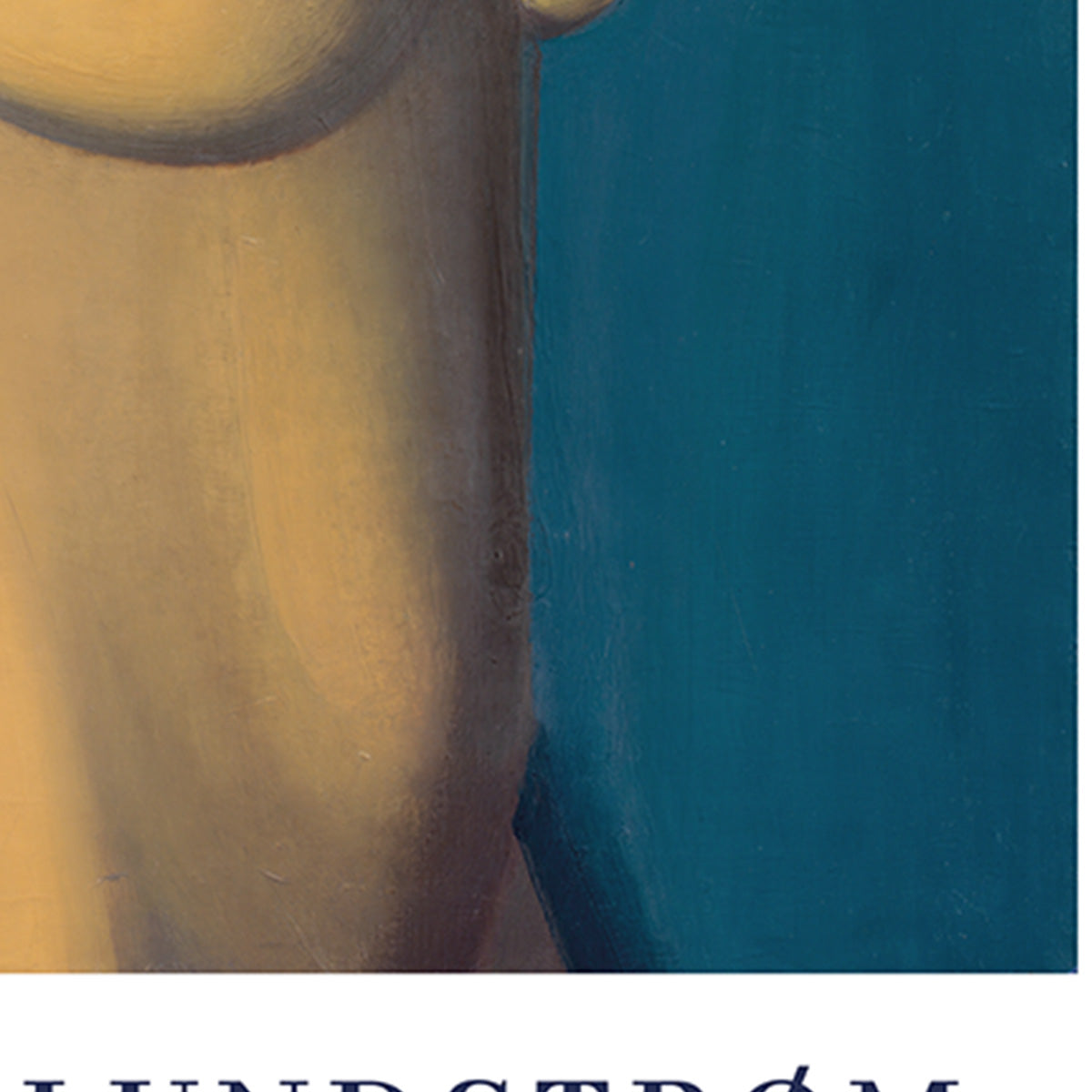 Vilhelm Lundstrøm plakat med abstrakt motiv i blå og gule nuancer.