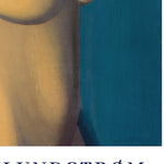 Vilhelm Lundstrøm plakat med abstrakt motiv i blå og gule nuancer.