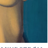 Vilhelm Lundstrøm plakat med abstrakt motiv i blå og gule nuancer.