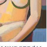 Vilhelm Lundstrøm plakat med abstrakt motiv i varme farver.