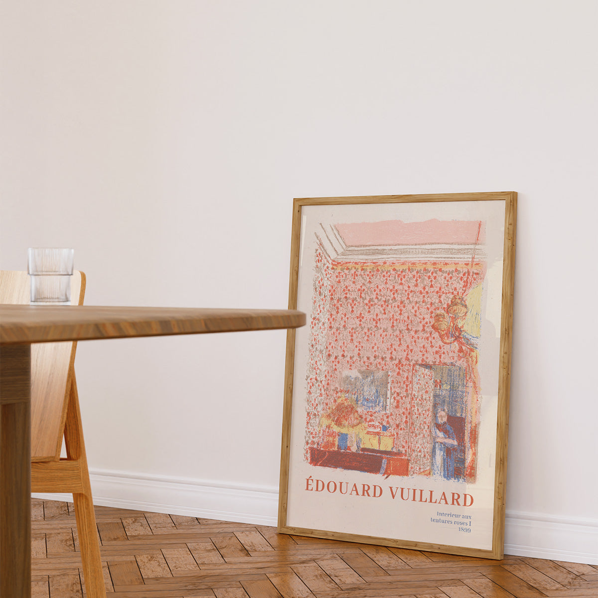 Kunstplakat af Edouard Vuillard i egetræsramme på sildebensgulv