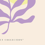 Close-up af lilla og gul Matisse Modern Gallery plakat