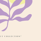 Close-up af lilla og gul Matisse Modern Gallery plakat