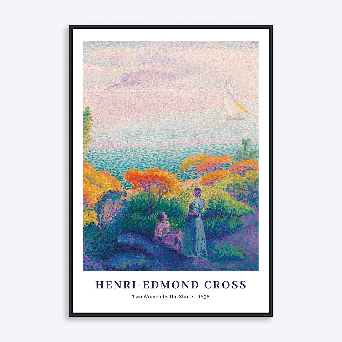 Plakat Two Women by the Shore i sort ramme