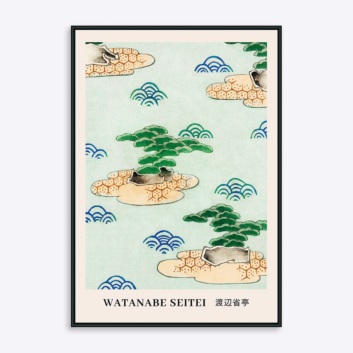Kunstplakat af Watanabe Seitei i sort ramme