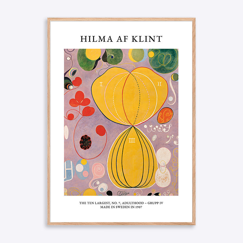 Kunstplakat Hilma af Klint Adulthood i egetræsramme