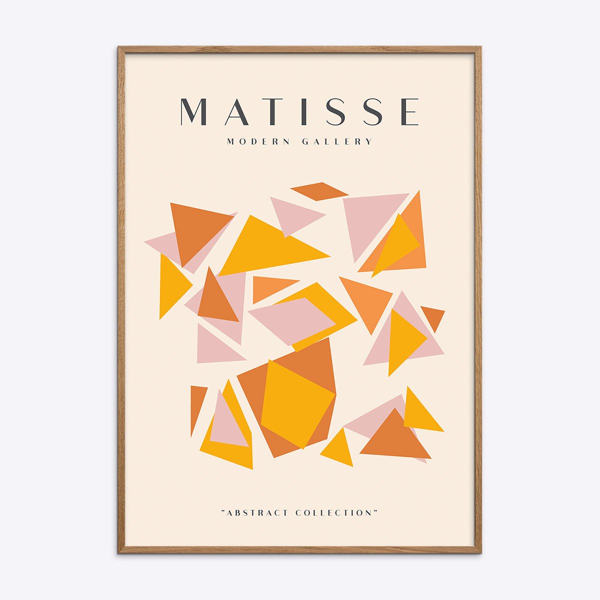 Matisse Modern Gallery plakat med abstrakte geometriske former i en lys træramme fra Poster Society.