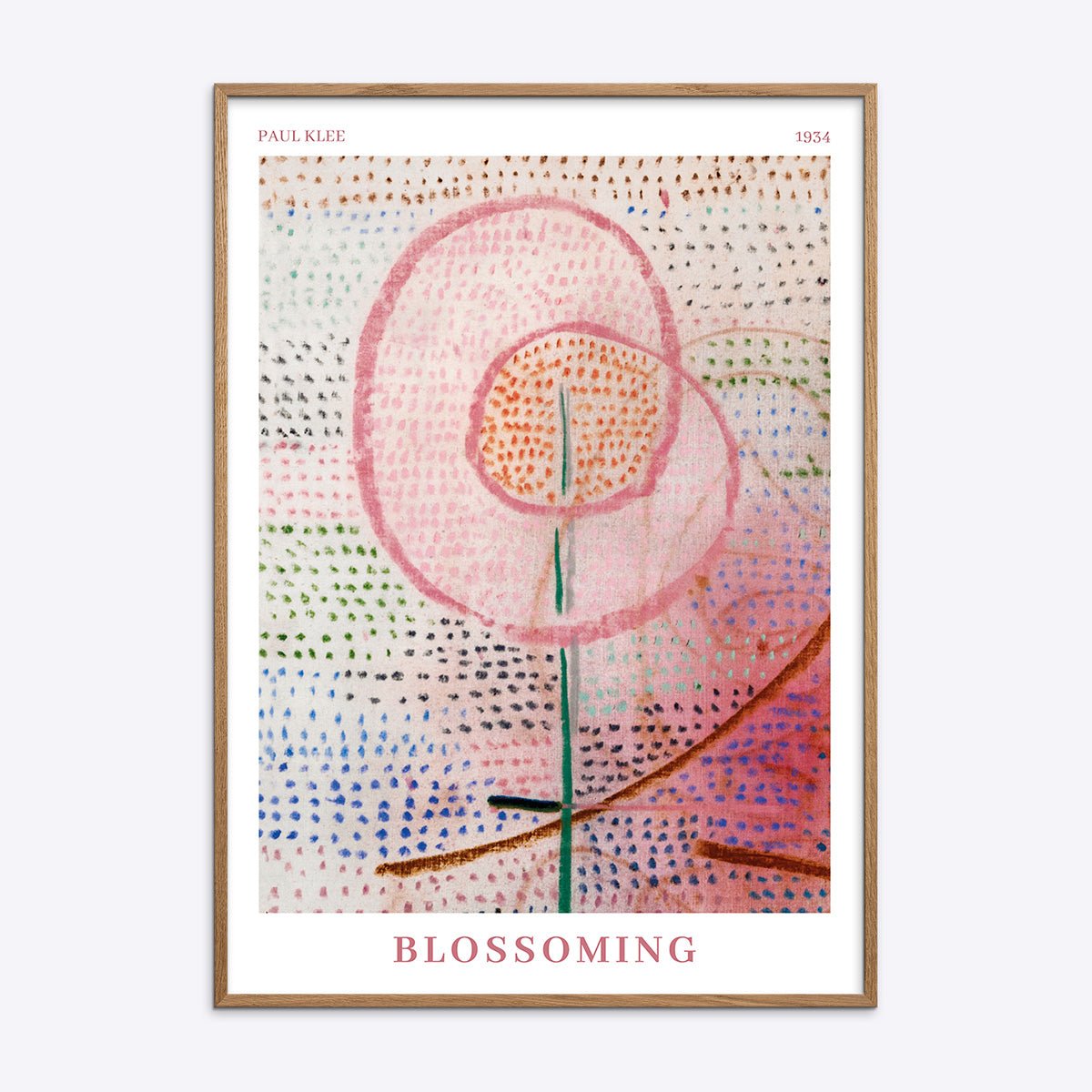 Paul Klee Blossoming plakat i egetræsramme