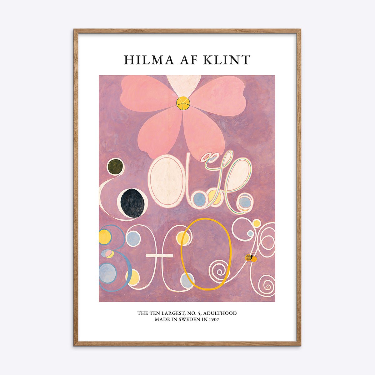 Hilma af Klint Adulthood No5 plakat i natur egetræsramme