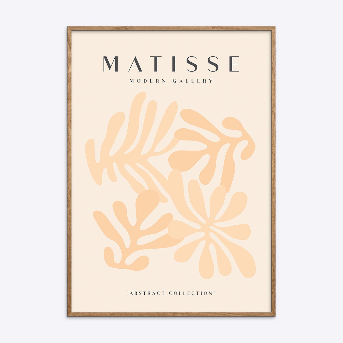 Matisse Modern Gallery NO14 plakat i en natur egetræsramme med abstrakte beige former.