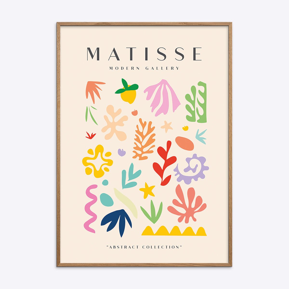 Matisse Modern Gallery NO2 plakat i egetræsramme med abstrakte former.