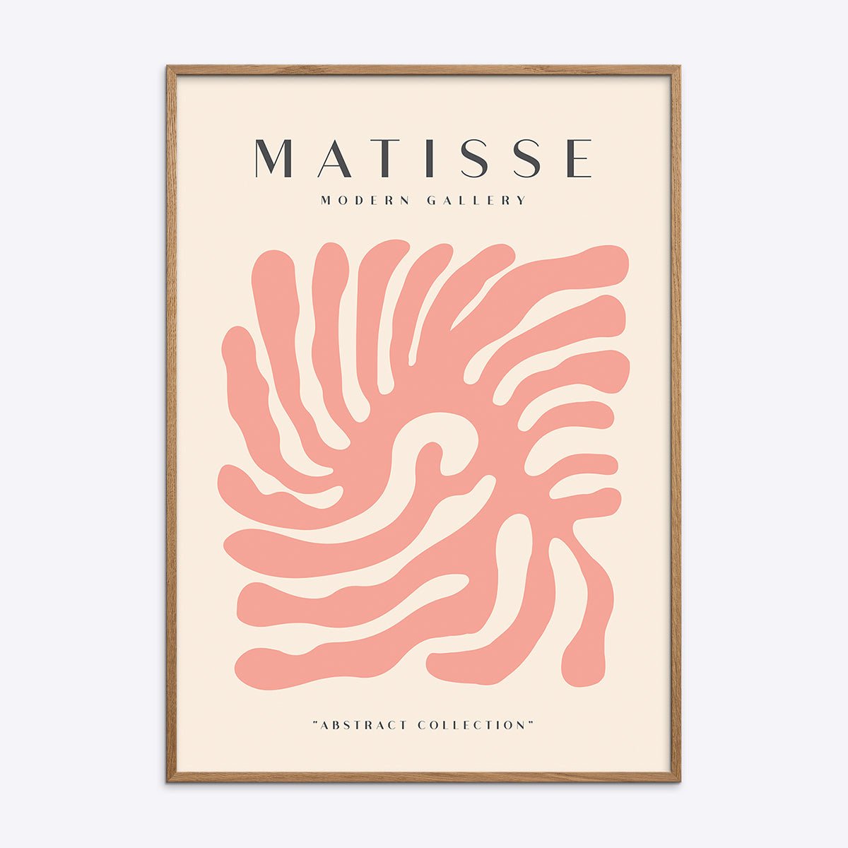 Matisse Modern Gallery NO5 abstrakt plakat i naturolieramme, lyserød sneglemotiv