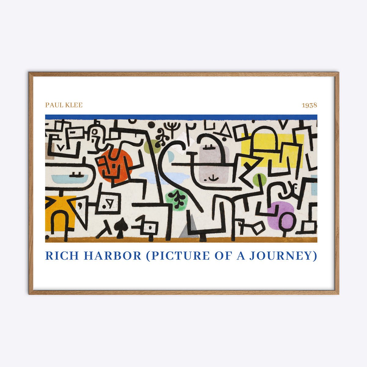 Paul Klee Rich Harbor plakat i egetræsramme