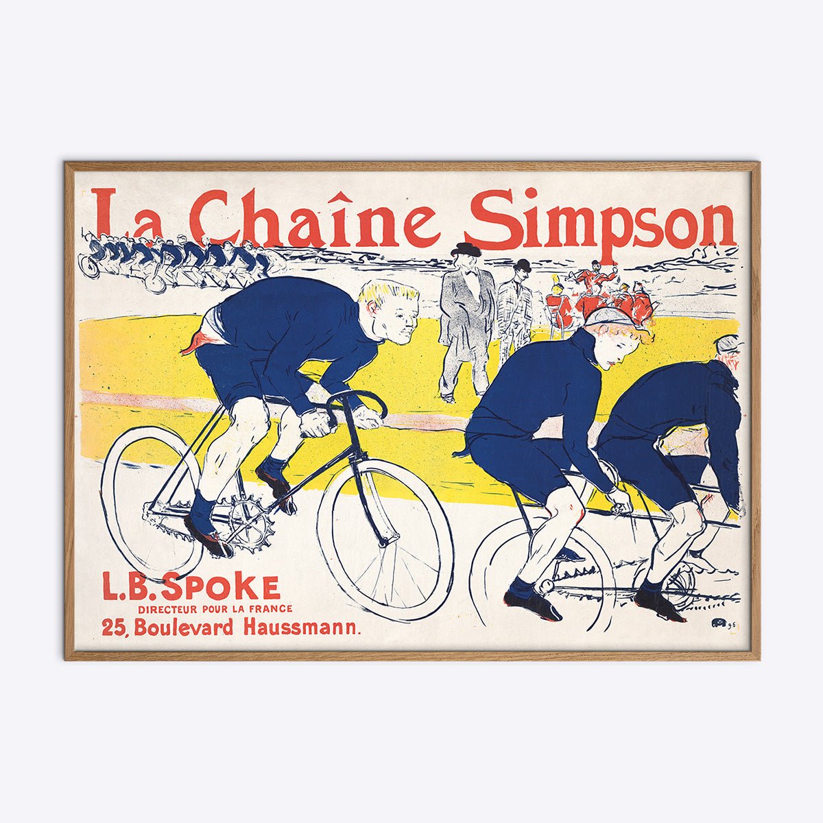 Plakat med The Simpsons i naturlig træramme, perfekt til fans af den ikoniske tegneserie.