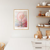 Paul Klee Blossoming plakat på væg i køkken