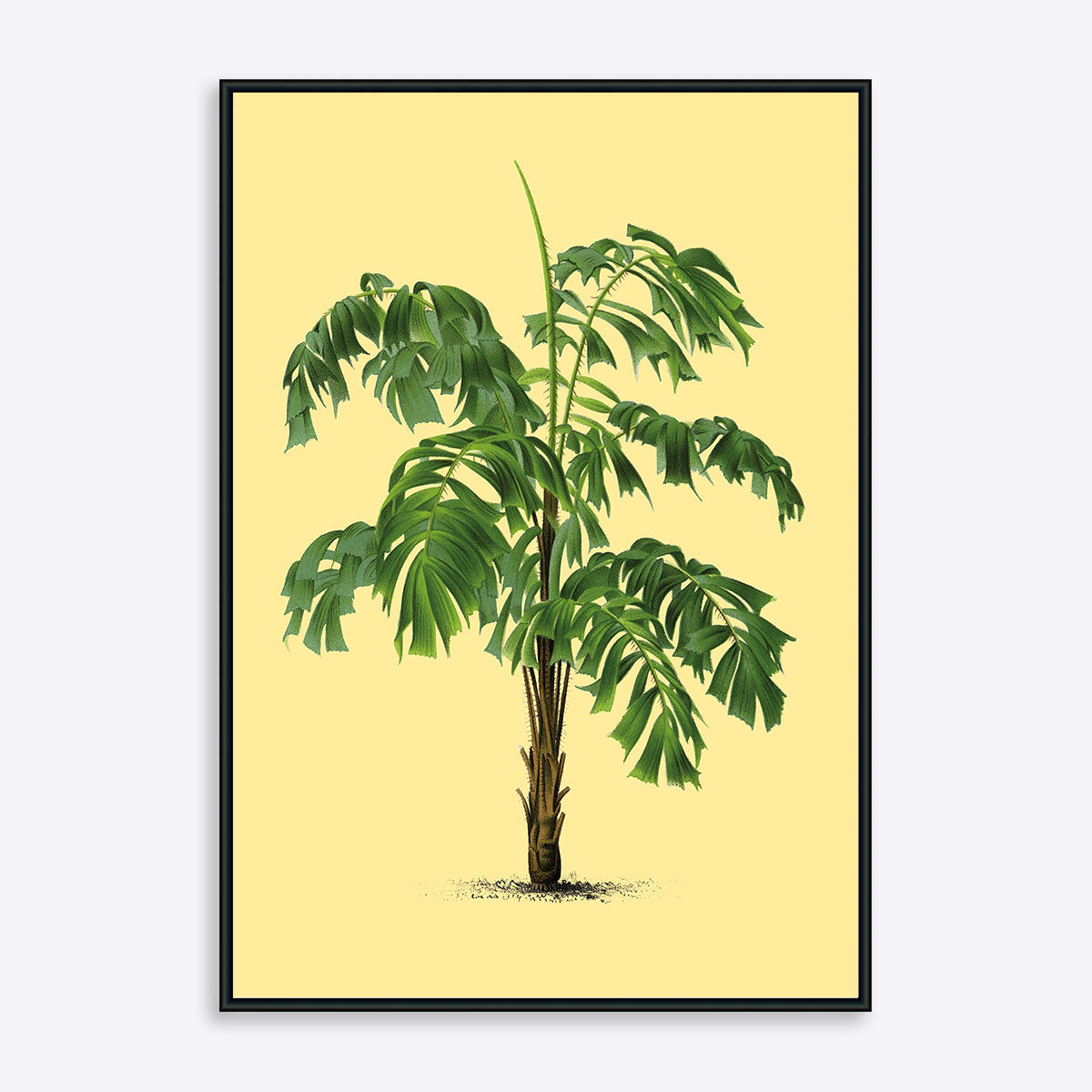 Plakat af palme på gul baggrund