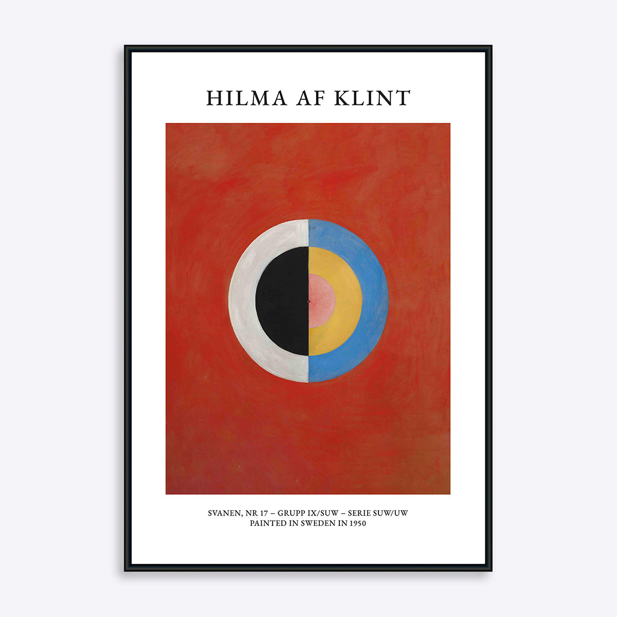 Kunstplakat Hilma af Klint Svanen i sort ramme