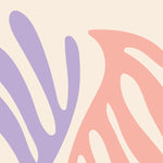 Zoom på Matisse plakat med motiv i rosa og lilla