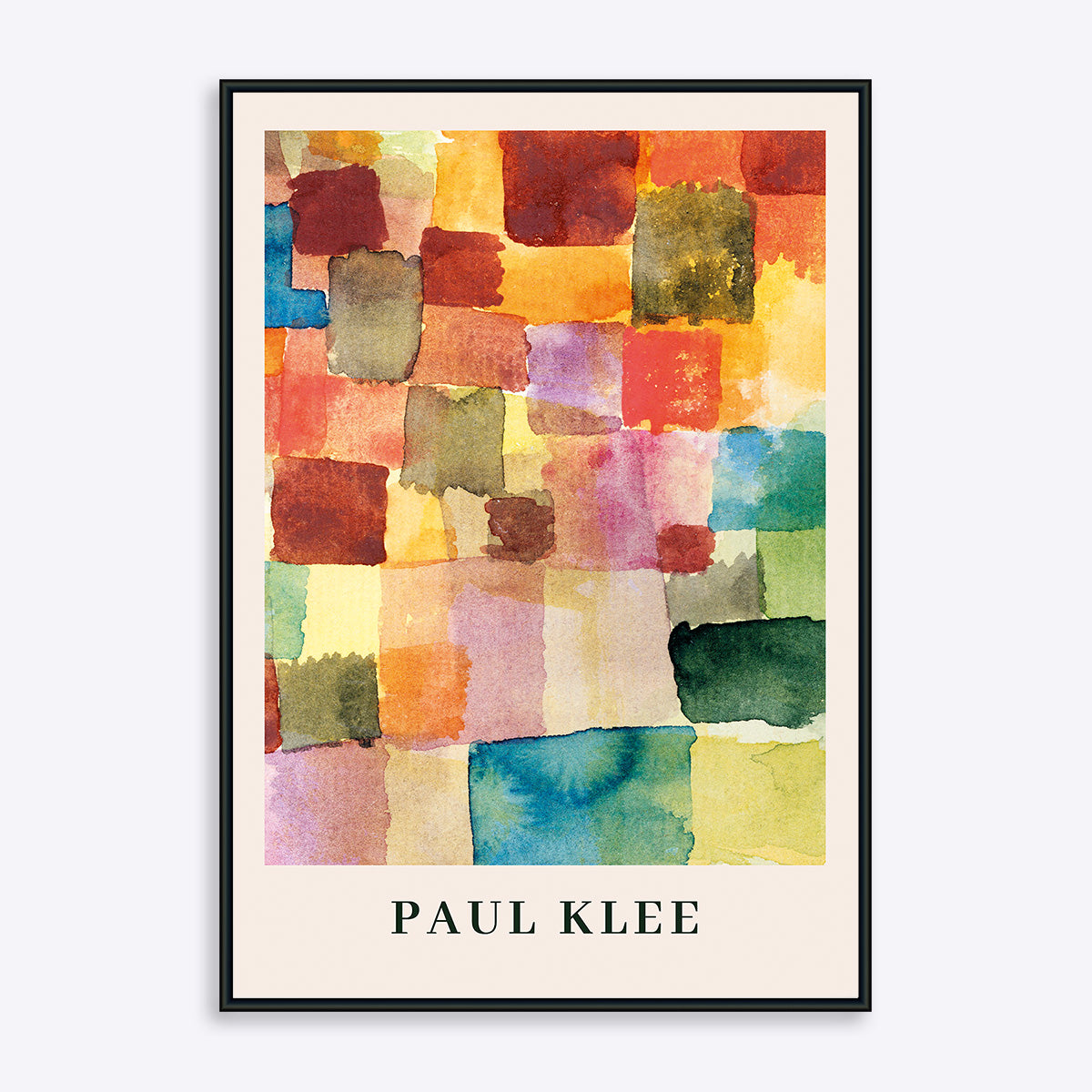 Farverig Paul Klee plakat "Untitled" i sort ramme