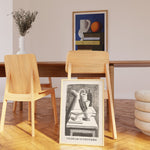 Vilhelm Lundstrøm plakat i egetræsramme på gulvet i stuen