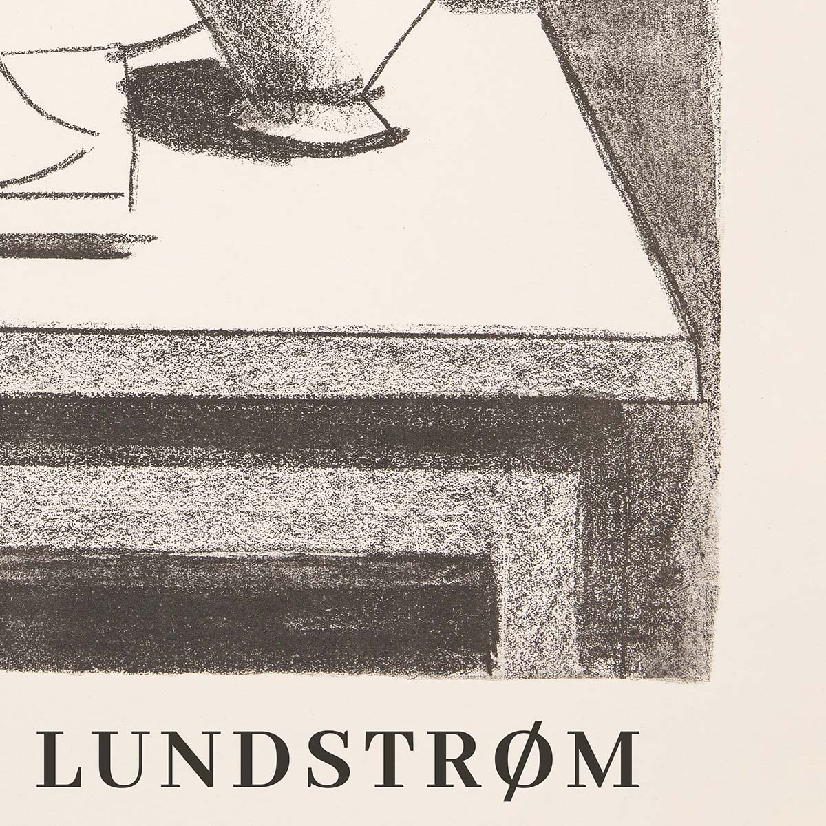 Close-up af Vilhelm Lundstrøm plakat i sort/hvid